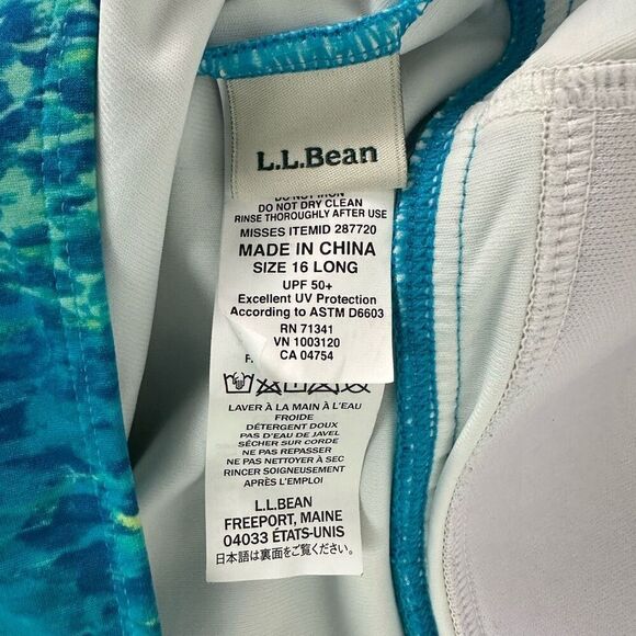 LL Bean One-Piece Halter Swim Dress 16 Long - Picture 9 of 10
